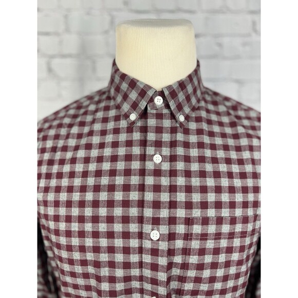 Hawker Rye Men M Long Sleeve Button Down Shirt Stretch 97%Cotton 3%Spandex Check - Picture 1 of 6